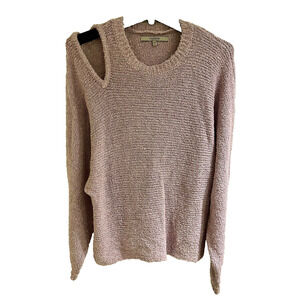 Hudson Women's Cotton Blend Sweat Lavender Cut-out Shoulder LARGE A+